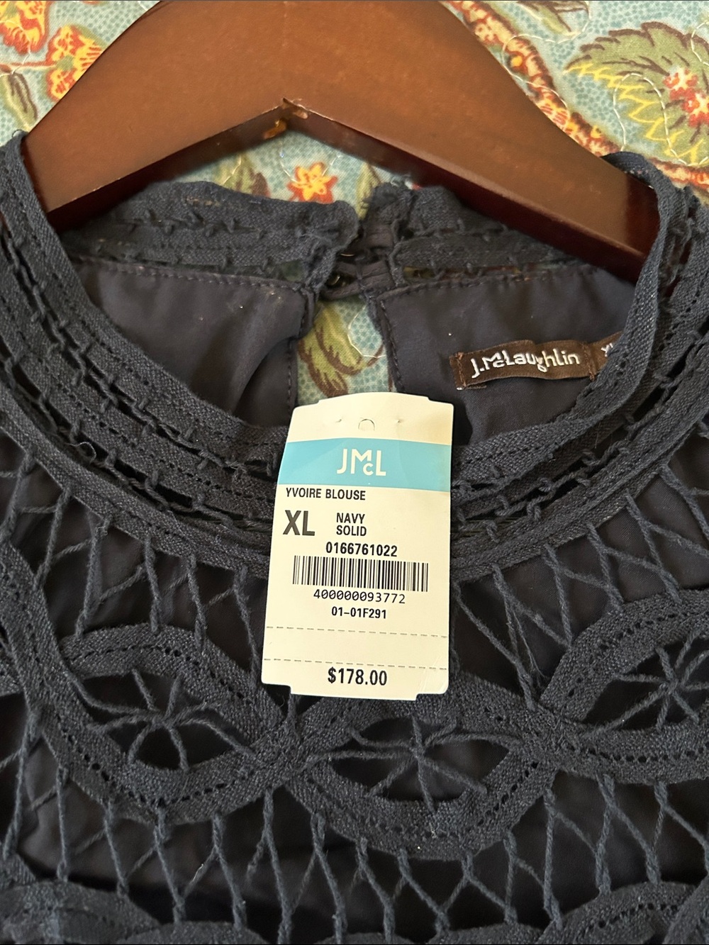 I.McLaughlin Crochet Long Sleeve Top - Navy - Picture 5 of 8